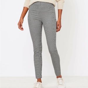 NWT LOFT Side Zip Skinny Check Pants Leggings 2